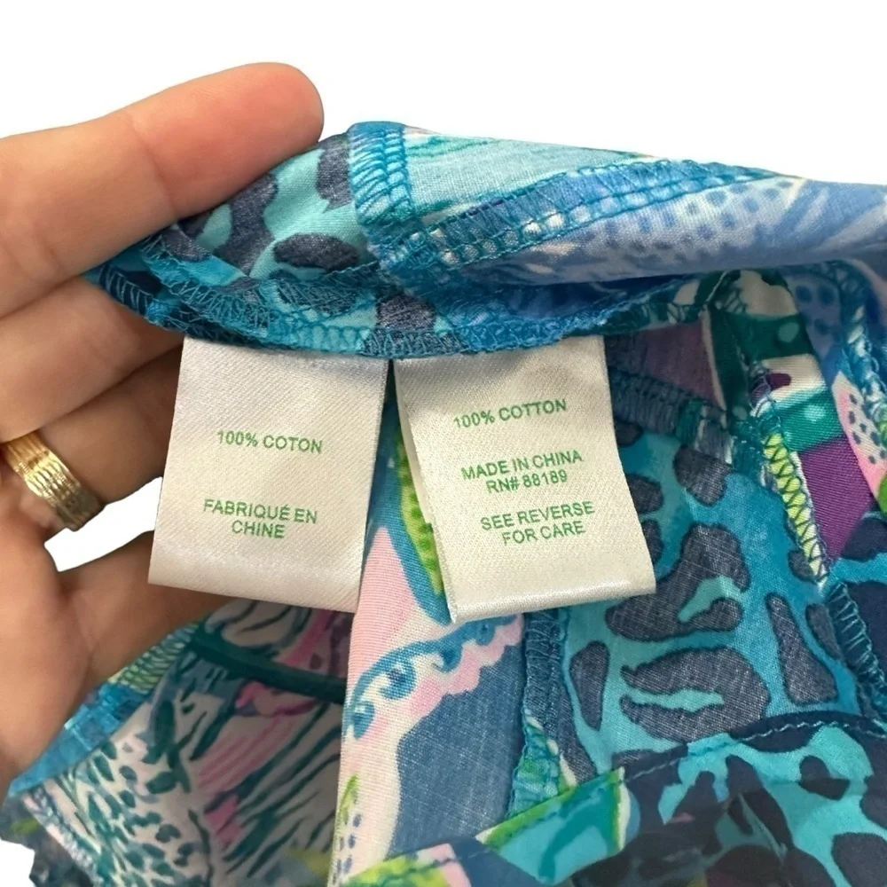 NWT Lilly Pulitzer Green Blue Aqua Mira Shirtdress Pop Up Lilly Party Patchwork